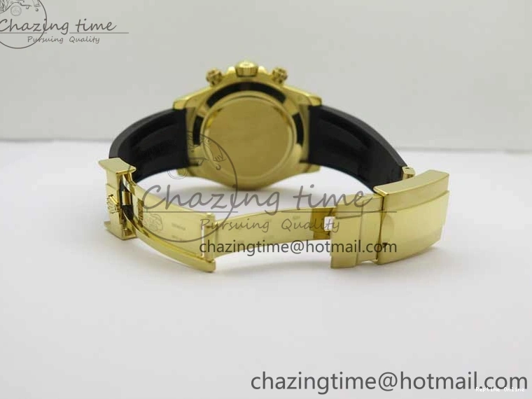 0501 Sporty Daytona 116518 KKF 1:1 Best Edition 904L Steel YG Black Dial on Rubber Strap A 2455